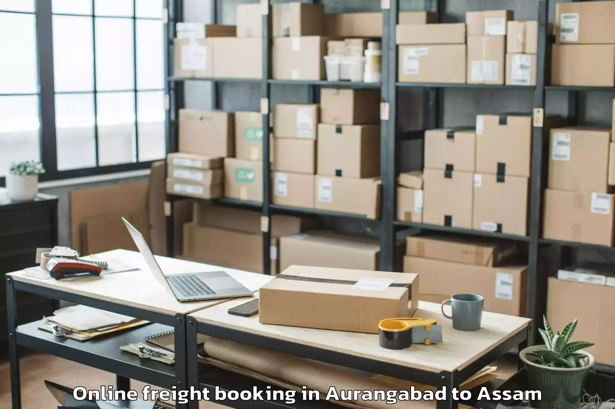 Top Aurangabad to Kalaigaon Pt Online Freight Booking Available